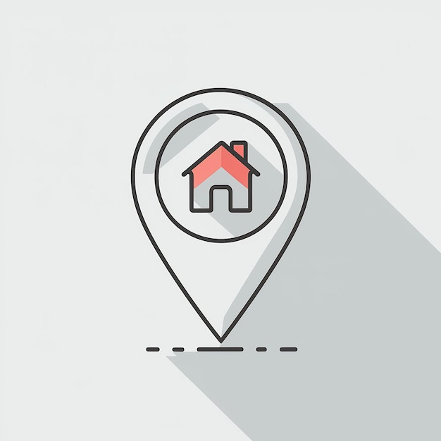 Minimalistischer grüner Home-Location-Pin in flacher Vektor-Stil-Illustration
