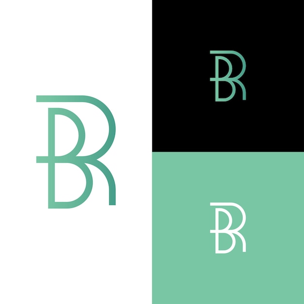 Minimalistischer Stil des initialen BR-Buchstaben-Logo-Monogramms