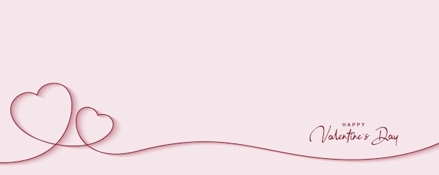 Minimalistisches Banner zum Valentinstag