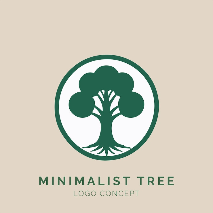 Vektor minimalistisches baum-logo-konzept für branding-unternehmen und veranstaltungen
