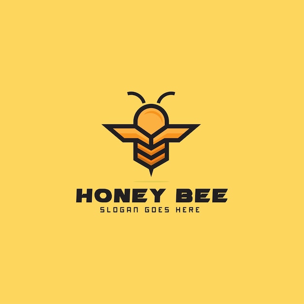 Minimalistisches Bienenlogo-Design Polygon Bienenlogolinie und Umriss Bienensymbol Vektorvorlage modern