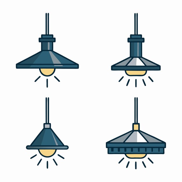 Minimalistisches Deckenlampen-Vektorbundel für Innenarchitektur