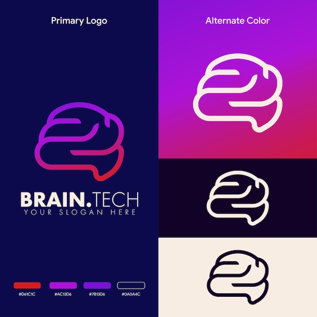 minimalistisches einfaches Gehirn-Logo-Konzept