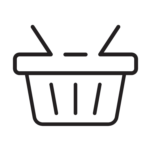 Minimalistisches Einkaufskörbchen-Vektor-Umriss-Symbol