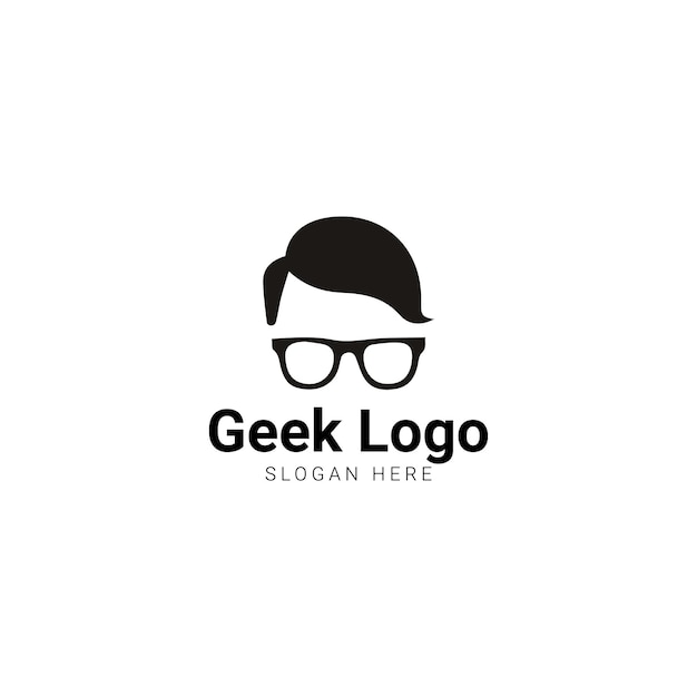 Minimalistisches Geek-Brillen-Logo-Design