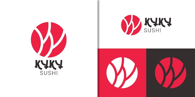 Vektor minimalistisches japanisches sushi-restaurant-logo