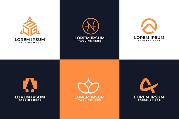 Vektor minimalistisches, klares logo-design-paket