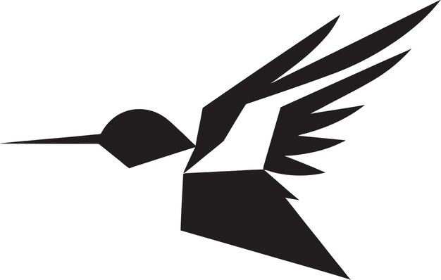 Minimalistisches kolibri-vektor fettfarbenes schwarzkolibri-logo