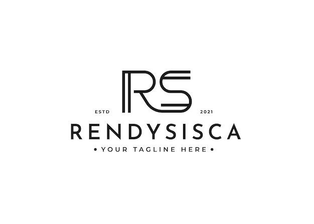 Minimalistisches letter rs-logo-design für persönliche marke oder firma