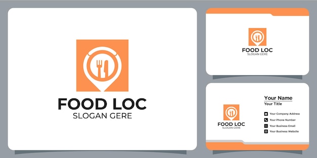 Minimalistisches logo für speisen und standorte mit visitenkarten-branding