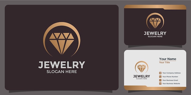 Minimalistisches schmuck-logo-design und branding-kartenvorlage