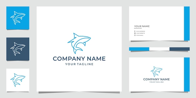 Minimalistisches shark line art logo-design