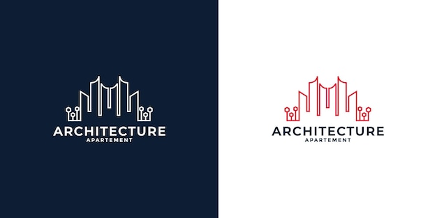 Minimalistisches städtisches logo-design für immobilien mit strichzeichnungen für ihr unternehmen