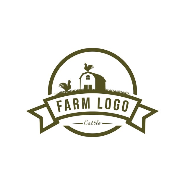 Minimalistisches und einfaches hühnerfarm-logo. hühnerfarm-logo-vektor-illustrationsdesign.