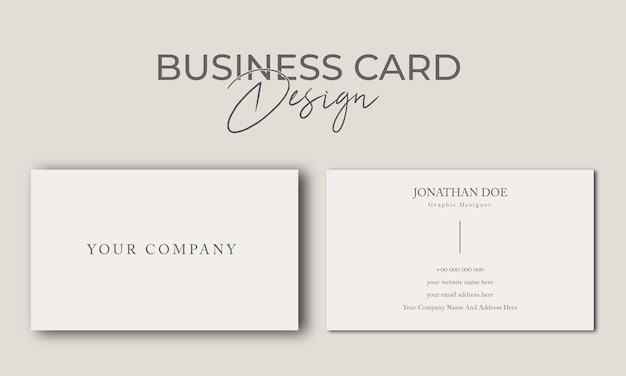 Minimalistisches Visitenkarten-Design