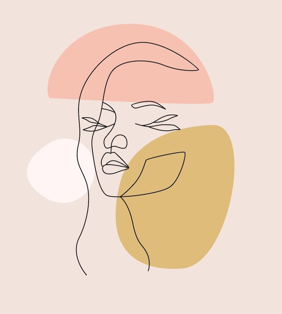 Minimalistisches weibliches und florales Design im Line-Art-Stil