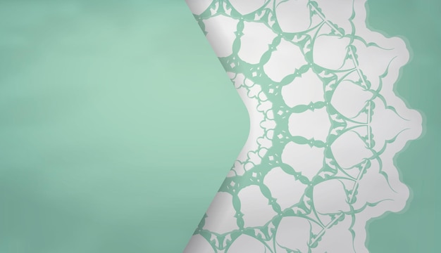 Mintfarbener Hintergrund mit luxuriösem weißem Muster für Logodesign