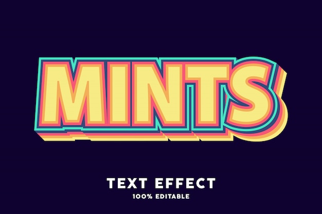 Mints retro farbe texteffekt