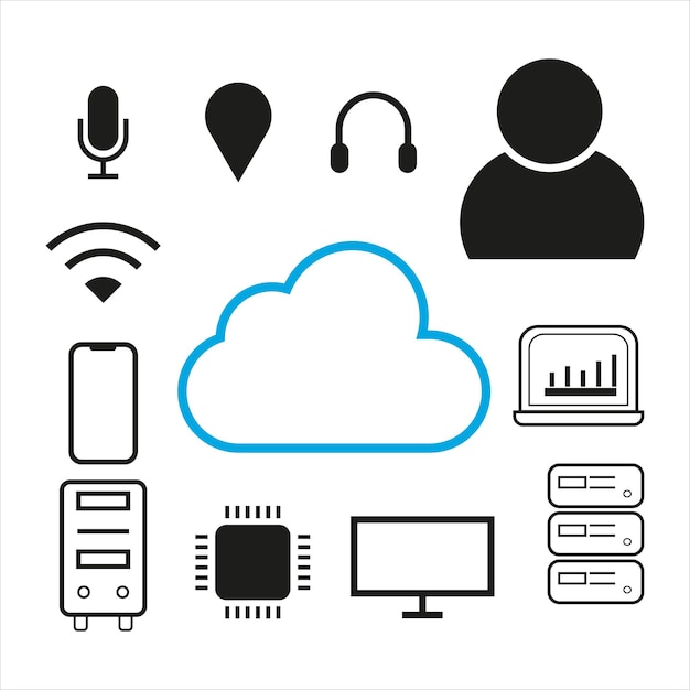 Mit der Cloud verbundenes Gerät im visuellen Konzept oder Diagramm des täglichen Lebens