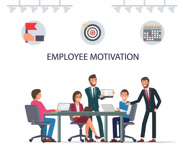 Mitarbeitermotivation. smilling workers teamwork.