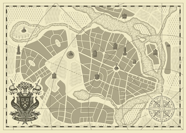 Mittelalterlicher stadtplan