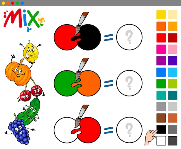 Mix farben spiel für kinder