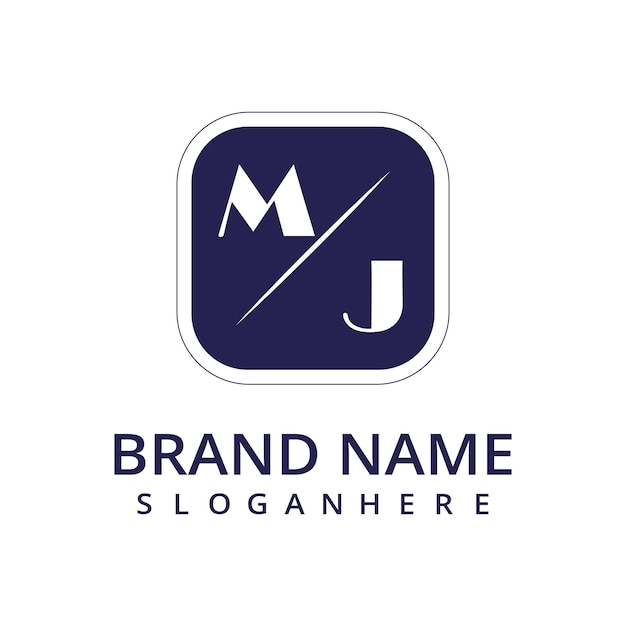 MJ-Initial-Monogramm-Logo mit rechteckigem D-Zeichen