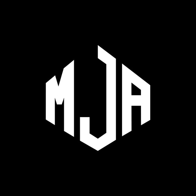 Mja buchstaben-logo-design mit polygon-form mja polygon- und würfelform logo-design mja sechseck-vektor-logos-schablone weiße und schwarze farben mja monogramm geschäft und immobilien-logo