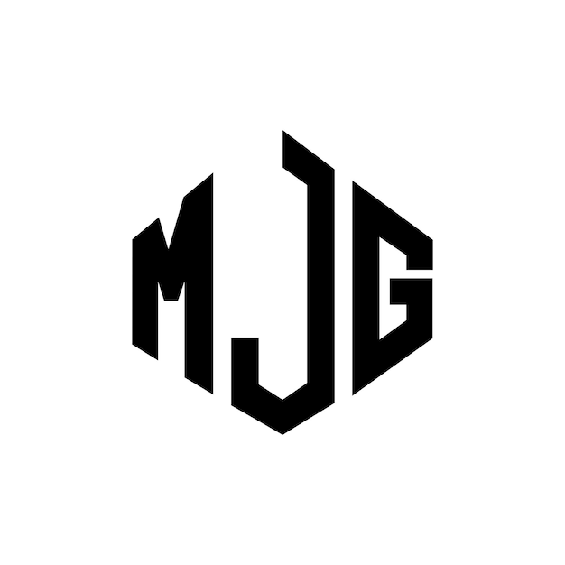 Vektor mjg buchstaben-logo-design mit polygon-form mjg polygon- und würfelform logo-design mjg sechseck-vektor-logos-schablone weiße und schwarze farben mjg monogram geschäft und immobilien-logo