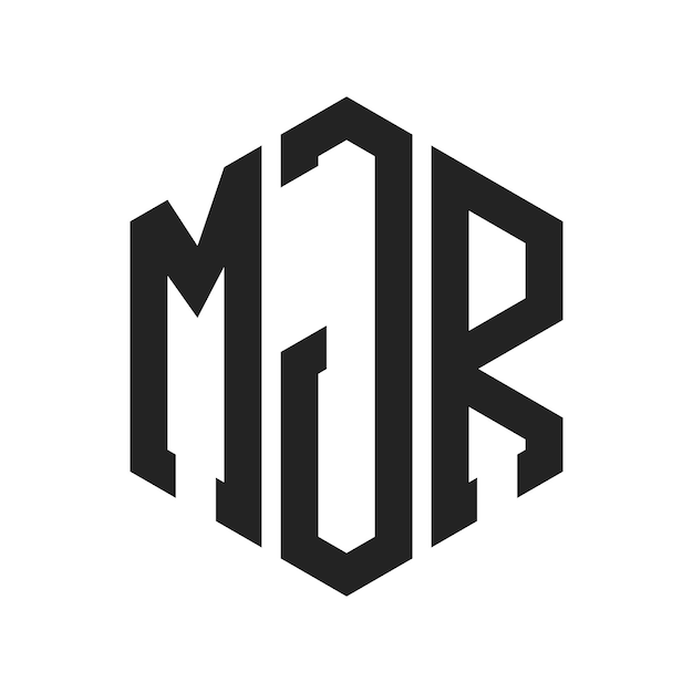 MJR Logo Design Initial Letter MJR Monogram Logo mit Hexagonform