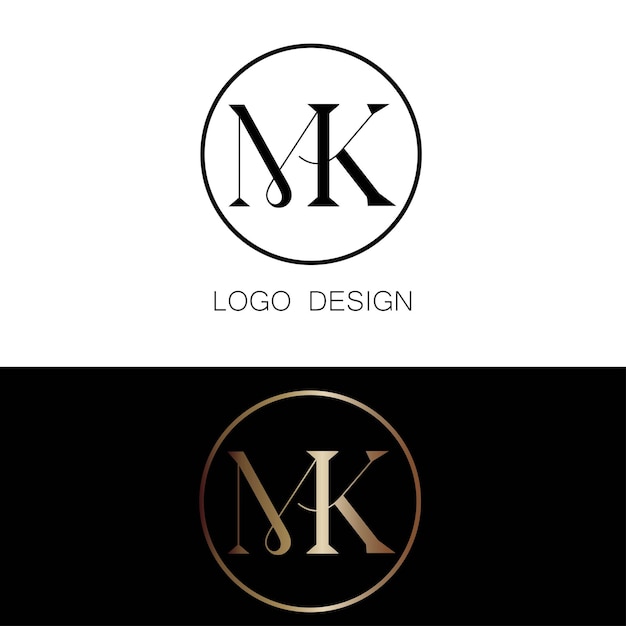 MK Anfangsbuchstaben-Logo-Design-Ikone