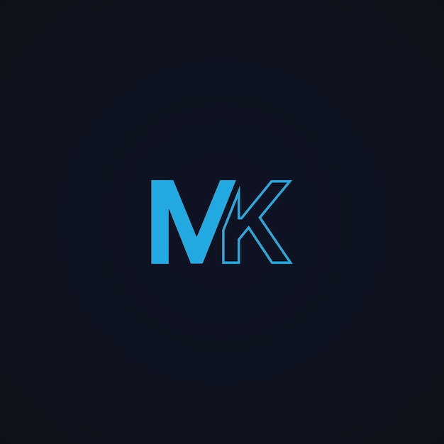 mk-Initialen, Logo-Monogramm, mk-Buchstaben