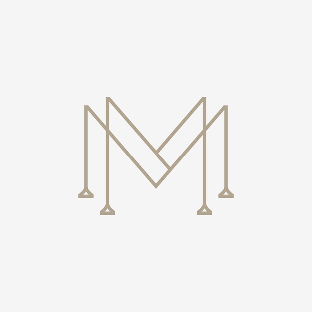 MM-Briefmarken-Monogramm-Logo-Vektor