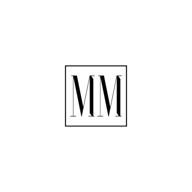 MM-Monogramm-Logo-Design, Buchstabe, Text, Name, Symbol, einfarbig, Logo, Alphabet, Zeichen, einfaches Logo