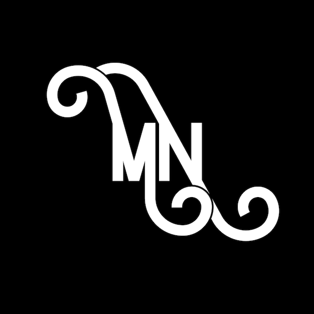 Vektor mn-logo-design mit anfangsbuchstaben mn-logosymbol abstraktes buchstaben mn minimale logo-design-vorlage m n-buchstaben-designvektor mit schwarzen farben mn-logo
