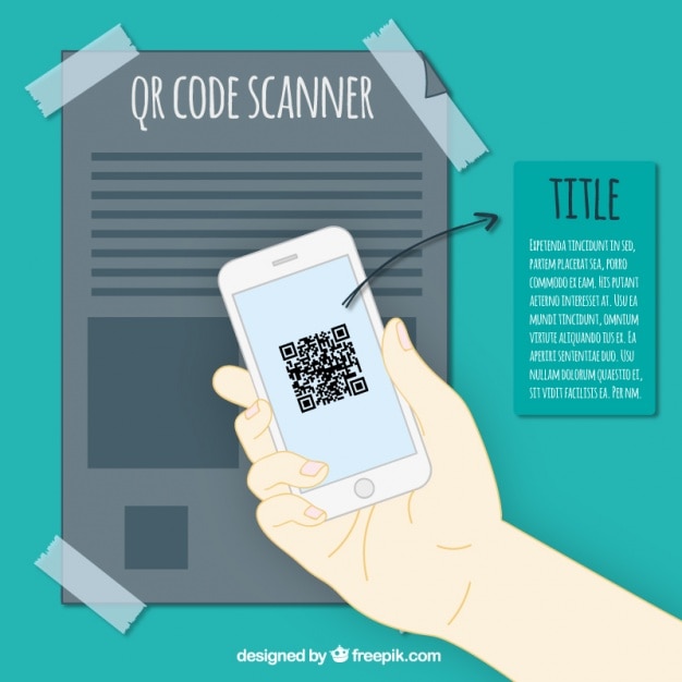 Vektor mobil hintergrund mit qr-code