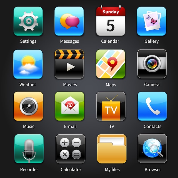 Mobile anwendungen icons
