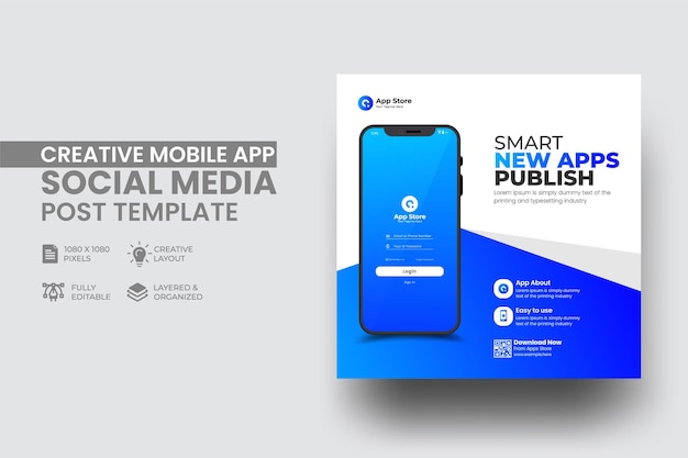 Mobile App Promotion Social Media Post Banner Vorlage