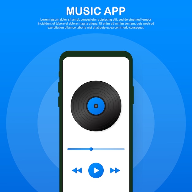 Mobile application interface. musikspieler. musik-app. vektor-illustration.