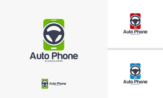 Mobile automotive logo entwirft vektor, driver phone logo, mobile driver iconic logo-vorlage