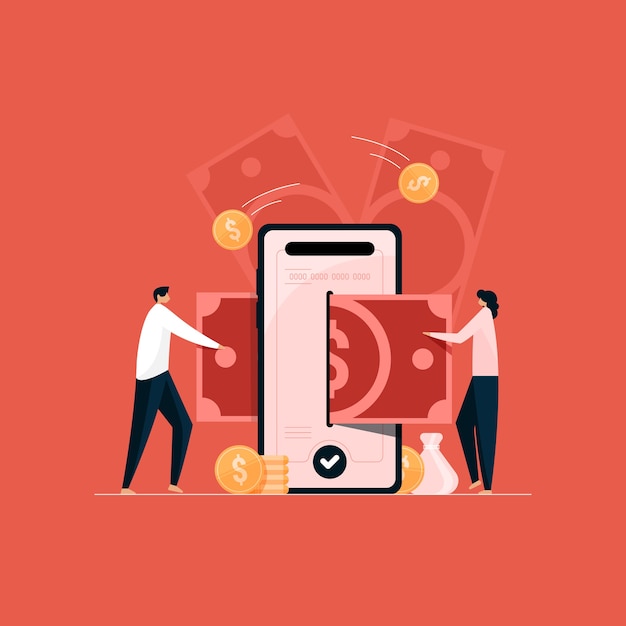 Mobile banking app illustration