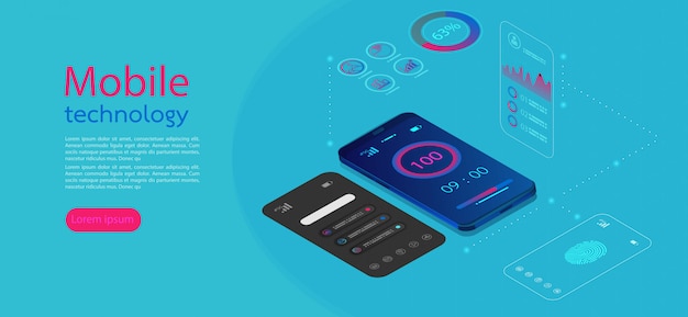 Mobile bildschirme moderne infografik.