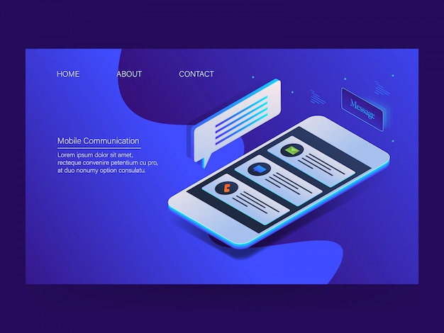 Mobile communication landing page