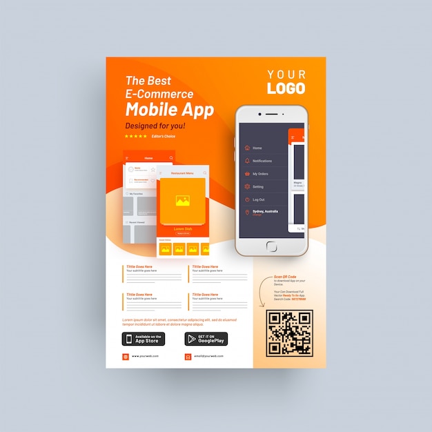 Mobile company design jahresbericht, abdeckung, vektor vorlage broschüren oder flyer