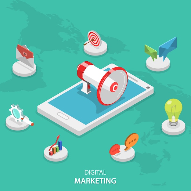 Mobile digitale Marketingkampagne.