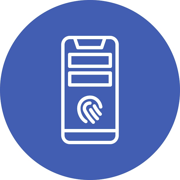 Mobile Fingerabdruck-Vektor-Symbol-Illustration des Ikonensets für Cyber-Sicherheit