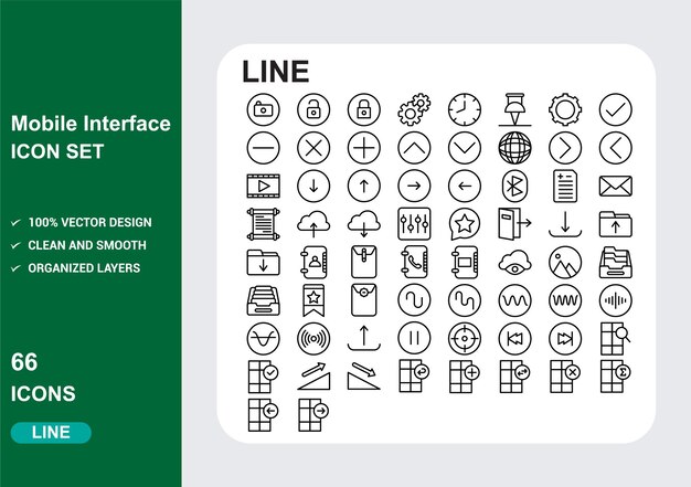 mobile Schnittstelle Icons mit weißem Hintergrund Freier Vektor