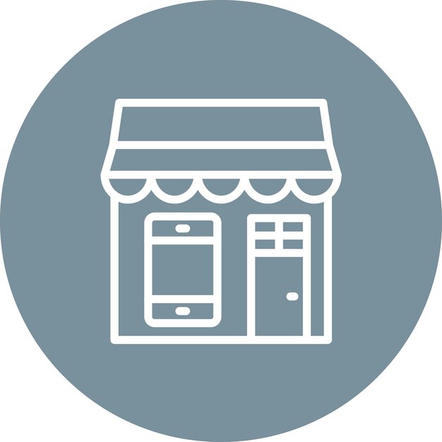 Mobile Shop-Vektor-Symbol-Illustration des Ikonensets Geschäfte und Geschäfte