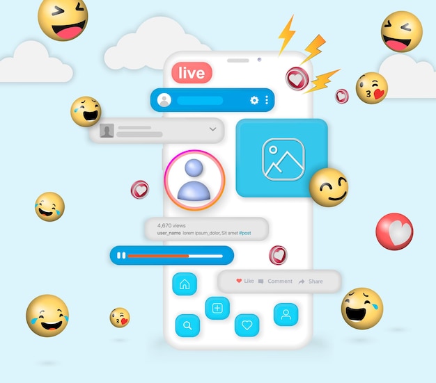 Mobile UI UX Entwicklung Smartphone mit Oberflächenelementen