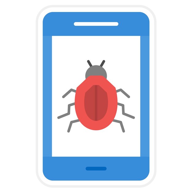 Mobile virus-icon-vektor-bild kann für netzwerk- und datenaustausch verwendet werden